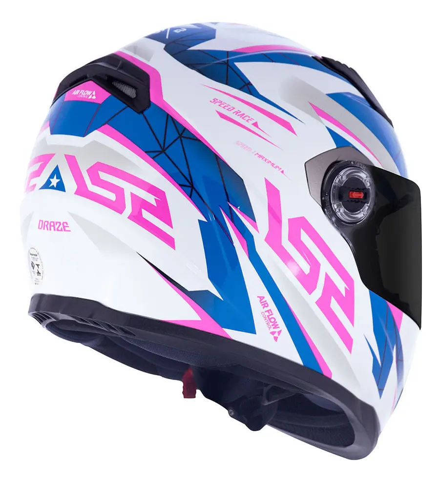 CAPACETE LS2 FF358 DRAZE BRANCO ROSA E AZUL — foto 5