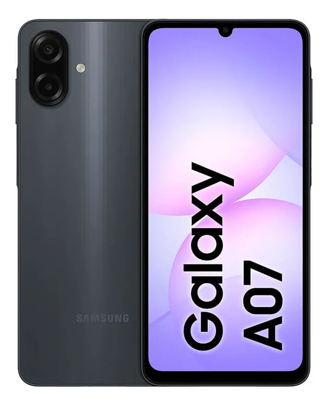 Celular Samsung Galaxy A07 256gb, 8gb, Câmera 50mp, Tela 6.7 , Proteção Ip54, Processador 6nm - Preto