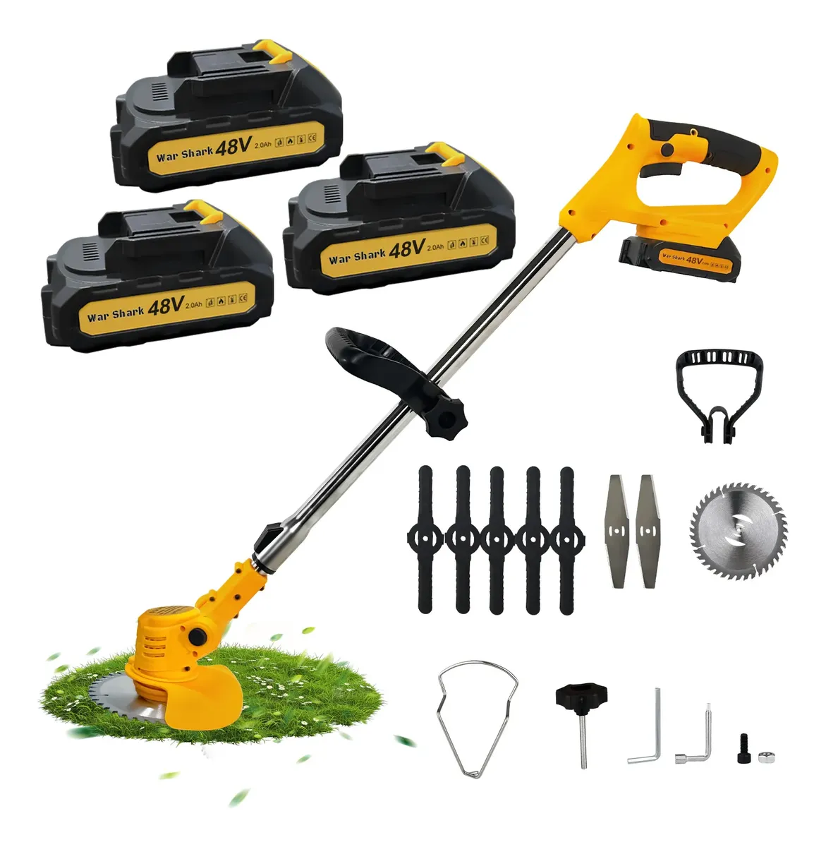 Aparador De Gramas Profissional 110v/220v 3 Baterias 2000mah