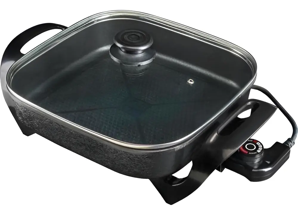 Panela Multifuncional Elétrica 30cm Grill Antiaderente Portátil Mangiare 1500W Agratto 110/220V