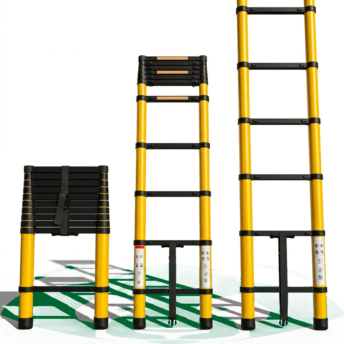 Telescópica de Alumínio Escadas 3,20m 12 Degraus Retrátil Extensível Multifuncional Portátil Compacta até 150kg Several Importados Escada de Mão para Casa Obra Reforma Pintura Limpeza Manute