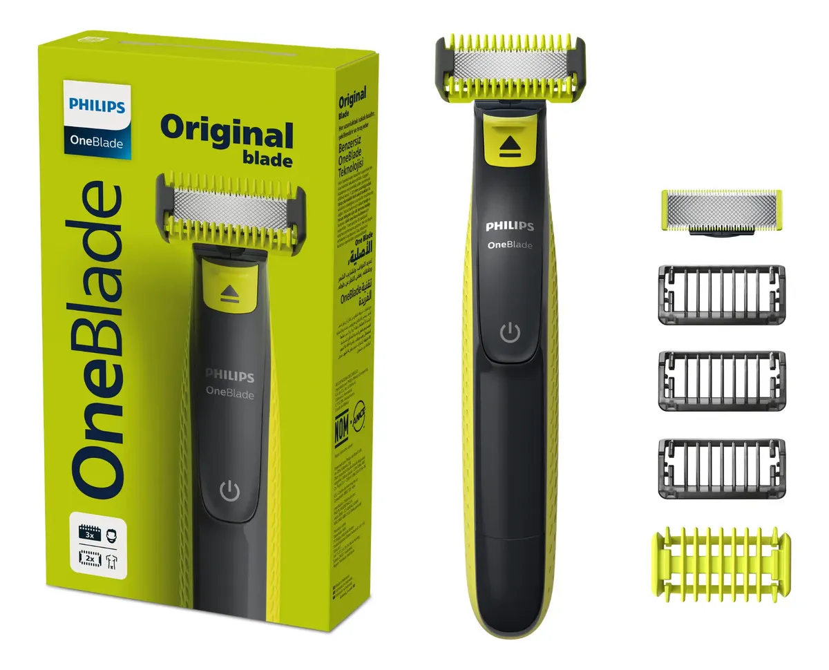Barbeador e Aparador Elétrico Philips OneBlade para Rosto & Corpo Sem Fio e À Prova D'Água -