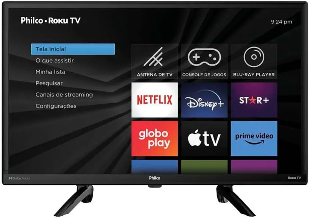 Smart TV 24" Philco PTV24G5YR2CP Roku TV Dolby Audio