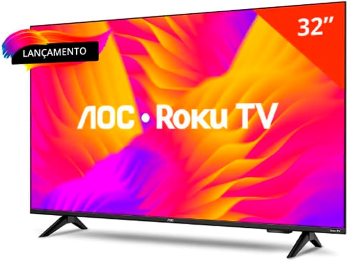 Smart TV AOC 32S5155/78G 32" LED HD - Wi-Fi, Roku TV, Dolby Áudio, 60 Hz