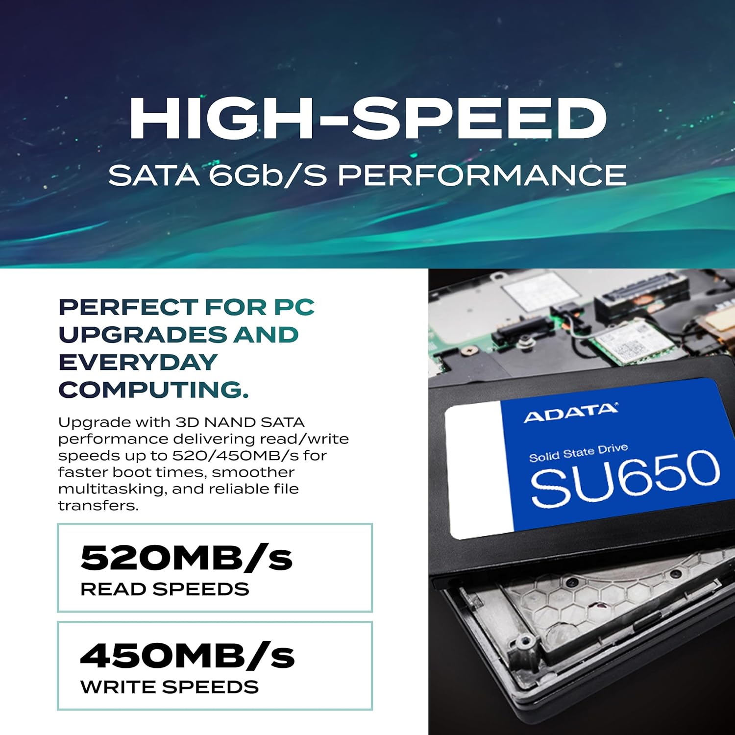 SSD ADATA SU650 512GB 2,5" - ASU650SS-512GT-R — foto 3